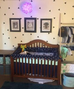 TILLYOU Crib Bed Skirt Navy Pleated for Baby Boys Girls, 100% Natural Soft Dust Ruffle, Standard Nursery Bedding Toddler Bedskirt Solid, 14" Drop Navy Blue Cotton 20 61tlg5CCfuL