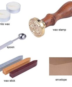 Wax Seal Seal Set, DLD Classic Vintage Antique Wax Print Set Magic School Badge Wax Set Gift Box Set Brown 17 61tnK40vFfL