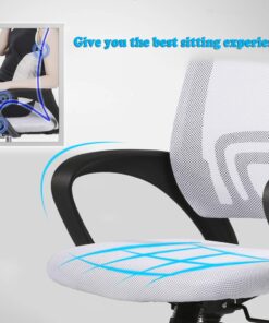 Ergonomic Office Chair Mesh Cheap Desk Chair Task Computer Chair Lumbar Support Modern Executive Adjustable Rolling Swivel Chair for Back Pain, White 25 61tnwp8GXL
