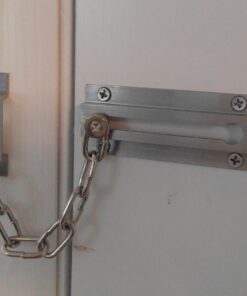 Defender Security U 10304 Chain Door Guard – Door Chain Lock for Door and Home Security, 3-5/16 In., Solid Brass Construction with a Satin Nickel Finish (Single Pack) 27 61toxYAZ5nL