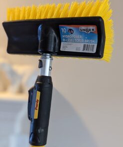 Unger Professional HydroPower 10” Bi-Level Scrub Brush – Compatible with Waterflow Poles, Garage, Driveway, Deck, Concrete Scrub Bi-Level Brush Scrub Brush Head 16 61tp8LGsHRL