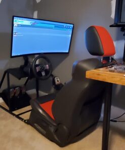 VEVOR Racing Simulator Stand Adjustable Steering Wheel Stand Carbon Steel Racing Wheel Stand fit for Logitech G25, G27, G29, G920, Racing Wheel Gaming Stand, Not Included Wheel,Pedals and Chair Black 51 61tpesA70aL