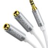 UGREEN Headphone Splitter 3.5mm Audio Stereo Y Splitter Extension Cable Male to Female Dual Headphone Jack Adapter for Earphone Headset Compatible with iPhone Samsung Tablet Laptop, White 8 61trE4NsLLL