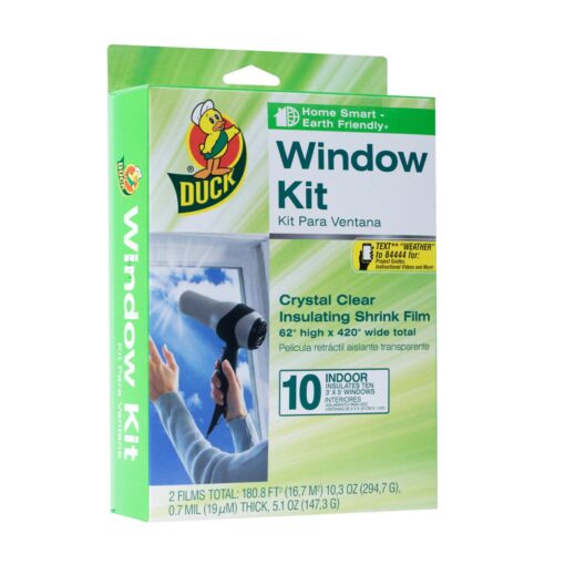 Duck Brand Indoor 10-Window Shrink Film Insulator Kit, 62-Inch x 420-Inch, 286216 10 windows