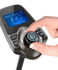 Alternative view of Nulaxy Bluetooth Car FM Transmitter Audio Adapter Receiver Wireless Handsfree Car Kit TF Card AUX 1.44 Display – KM18 Brown