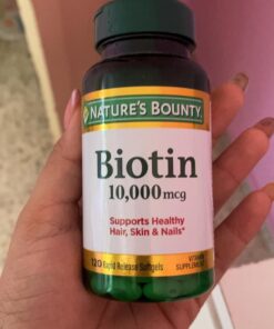 Nature's Bounty Biotin, Supports Healthy Hair, Skin and Nails, 10,000 mcg, Rapid Release Softgels, 120 Ct Unflavored 120 Count (Pack of 1) 37 61tvk8FljL