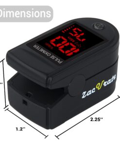 Zacurate Pro Series 500DL Fingertip Pulse Oximeter Blood Oxygen Saturation Monitor with Silicone Cover, Batteries and Lanyard (Royal Black) 26 61tw1XKF7pL