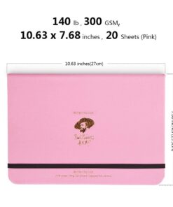 Paul Rubens Watercolor Paper Block, Artist Quality Hot Pressed Paper for Watercolors and Wet Media Block, 100 Percent Cotton, 10.63 x 7.68 inches, 140lb, 20 Sheets (Pink) Pink Cover-Block 10.63" x 7.68" 33 61twdYcHtCL