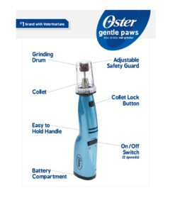 Alternative view of Oster Gentle Paws Less Stress Dog and Cat Nail Grinder, 2 Speed (078129-600-000) Blue