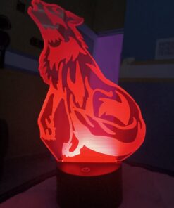 Wolf 3D Birthday Gift Illusion Night Light Beside Table Lamp, Gawell 16 Color Changing Touch Switch Decoration Lamps with Acrylic Flat & ABS Base & USB Cable & Remote Control Wolf Lover Theme Toy 32 61u0OVM0i L