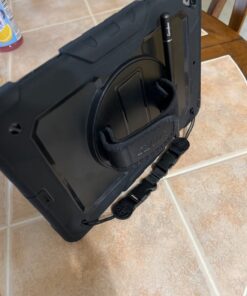 SEYMAC iPad 6th/5th Generation Case 9.7 Inch, Heavy Duty Protective Shockproof Case with Screen Protector, 360° Rotating Stand/Handle/Shoulder Strap for iPad 6th/ 5th Gen/Air 2/ Pro 9.7, Black 9.7 inch - For iPad 6th/5th Gen 36 61u0V9GJ ZL