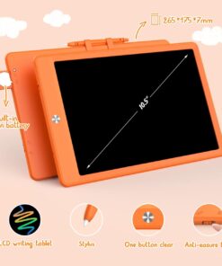 LCD Writing Tablet Doodle Board, Colorful Drawing Pad, Electronic Drawing Tablet, Drawing Pads,Travel Gifts for Kids Ages 3 4 5 6 7 8 Year Old Girls Boys (10.5 inch, Orange) 10.5 inch 9 61u13MRLYRL