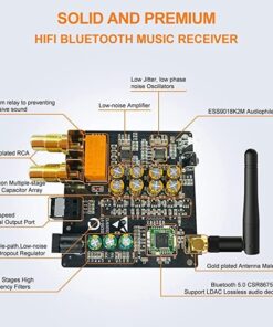 1Mii HiFi Bluetooth 5.0 Music Receiver for Home Stereo with LDAC, Bluetooth Audio Adapter with Audiophile DAC aptX HD, RCA Optical Output for AV Receiver or Stereo Amplifier - Lavaudio DS200Pro Black 31 61u28j69aL