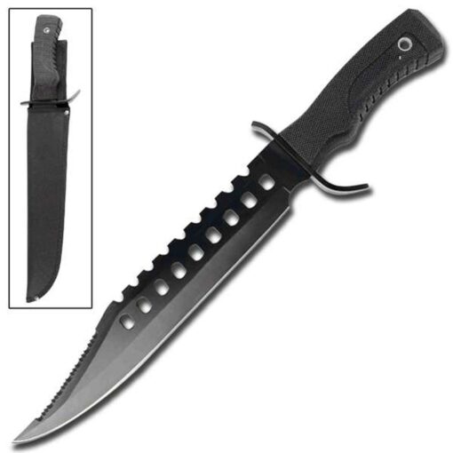 Armory Replicas Night Stalkers Marine Force Recon Hunting Outdoor Survivors Sawback Knife 17 Inches Black Black blade