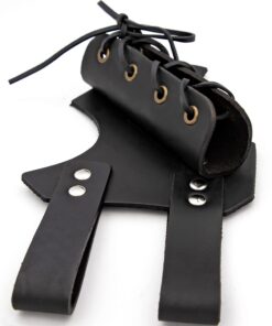 Armory Replicas - Genuine Bovine Leather Hawk Wood Sword Frog - Medieval Inspired Adjustable LARP Sabre Rapier Sword Weapon Frog Holster Holder Accessory Black Right 15 61u3Ss g zL