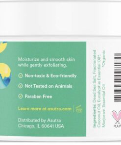 ASUTRA Dead Sea Salt Body Scrub Exfoliator (Invigorating Eucalyptus), NEW BIGGER 16 oz size | Ultra Hydrating, Gentle, & Moisturizing | Coconut, Eucalyptus, and Marjoram Oils | Includes Wooden Spoon Invigorating Eucalyptus 16 61u3U8u5T7L