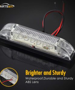 Partsam 6Pcs 4 Inch Marine Boat Light, Slim Line White 9 LED Utility Strip Light Bar, Sealed Waterproof LED Marker Lights for Truck Trailer Camper RV Pickup Car, Under Hood Lights, Dome Lights 17 61u3pybSJ2L