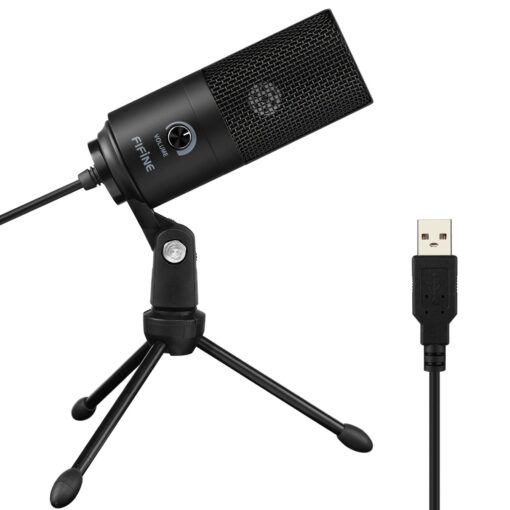 FIFINE USB Microphone, Metal Condenser Recording Microphone for Laptop MAC or Windows Cardioid Studio Recording Vocals, Voice Overs,Streaming Broadcast and YouTube Videos-K669B Black