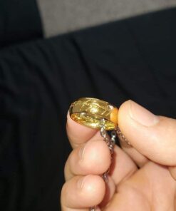 LUREME Engraved Gold Plated Stainless Steel Ring Pendant Chain Necklace A1000001 38 61u5elTEajL