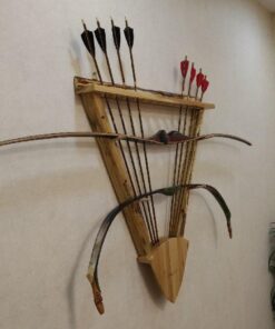 Rush Creek Creations Rustic 2 Compound Bow - 12 Arrow Wall Storage Rack - 5 Minute Assembly - Handcrafted , 31.5” L x 5” W x 32.75” H 30 61u6cjeHvcL