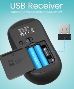 Wireless Keyboard and Mouse Combo, Lovaky 2.4G Full-Sized Ergonomic Keyboard Mouse, 3 DPI Adjustable Cordless USB Keyboard and Mouse, Quiet Click for Computer/Laptop/Windows/Mac (1 Pack, Black) 1 Pack 21 61u6yD 47uL