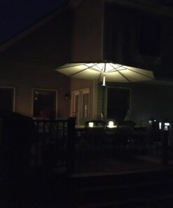 OYOCO Warm White Patio Umbrella Light 3 Brightness Modes Cordless 28 LED Lights at 200 lumens 4 x AA Battery Operated,Umbrella Pole Light for Patio Umbrellas,Camping Tents 40 61u81gzqhIL