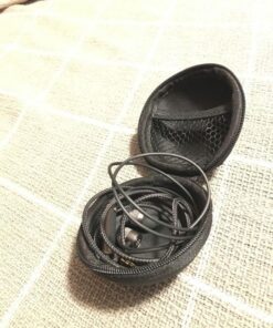 Earbuds Case 2 Pack - GLCON Small Electronic Zipper Case - Shockproof Hard EVA Storage Pouch Zipper Carrying Case for Airpods, Earphone, Ear Bud, Adapter, Cable, Charger, Headset - Black 33 61u8QGApnKL