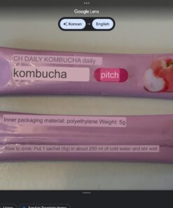Garden Kombucha Tea, Powder 5g x 20 Sachets (100g/3.52oz) Probiotics, Prebiotics, Sugar Free, Black Tea, Healthy Drink with Bottle (FREE BOTTLE SHAKER) (Peach) Peach 45 61u8s gUqOL
