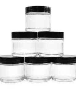 Cornucopia 2oz Straight Sided Clear Glass Jars (12 pack), Airtight Cosmetic Jars for Creams, Balms & Aromatherapy 35 61u98GcraRL