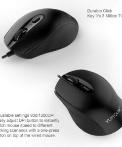 YUMQUA G222 Silent Computer Mouse Wired 2 Pack, Home & Office Optical USB Mouse, 800/1200 DPI Corded Mouse for Laptop Desktop Computer PC Chromebook 11 61u9gXHP8SL