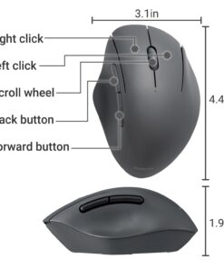 ELECOM Bluetooth Mouse Ergonomic Shape, Silent Click, 18-Month Battery Life, 2000DPI, 5 Buttons, Optical Sensor, Compatible with PC, Mac, Laptop, SHELLPA, Black (M-SH20BBSKBK) 12 61uBFYdUmhL