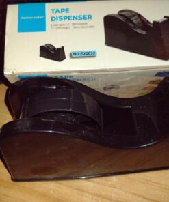 Desktop Tape Dispenser Adhesive Roll Holder (Fits 1" & 3" Core) with Weighted Nonskid Base Black plastic 41 61uCdJzc0kL