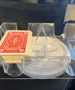 Dual Deck Revolving Card Holder - 360 Degree Revolving Holder Playing Card Holders for Adults Clear Tray Card Holders for Playing Cards Holder Plastic Card Holder Poker Tables Acrylic Card Holder 25 61uDcE6mmhL