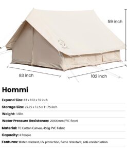 S'more Canvas Glamping Tent, 4 Season Family Camping Tent for 3/4/6 Person, Waterproof, Windproof, and Weather Resistant Tent for Family Glamping, Car Camping, Outdoor Party Cabin Tent(6.9ft x 8.5ft x 4.9ft) 34 61uDxWT1sKL