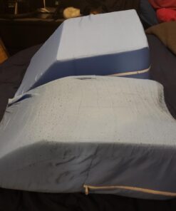 DMI Ortho Bed Wedge Elevated Leg Pillow, Supportive Foam Wedge Pillow for Elevating Legs, Improved Circulataion, Reducing Back Pain, Post Surgery and Injury, Recovery, Blue 8" x 20" x 24" 8 Inch 47 61uEGhLjs8L