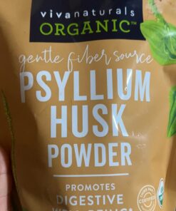 Viva Naturals Organic Psyllium Husk Powder (1.5 lbs) - Easy Mixing Fiber Supplement, Finely Ground & Non-GMO Powder for Promoting Regularity 1.5 Pound (Pack of 1) 34 61uFuXka7aL