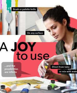 Castle Art Supplies 12 Large Acrylic 75ml Paint Tubes Set for Adults Beginner Artists Students | Ideal for Canvas Wood Ceramic Fabric and Nail Art 12 Count (Pack of 1) 26 61uH6IDPHHL