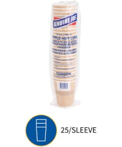 Genuine Joe GJO11260PK Insulated Ripple Hot Cup, 12-Ounce Capacity (Pack of 25),Brown Brown 12 ounces 28 61uIY7oaG8L