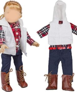 Dress Along Dolly 4pc Fall Flannel 18" Doll Outfit w Vest- American Clothes & Accessories Set Includes Flannel Shirt, Vest, Skinny Jeans, & Boots- Perfect Christmas Holiday Girl Gift Set for Less 12 61uIfLTiHXL