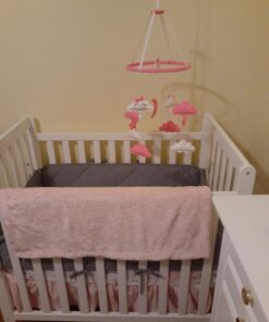 Piccolin Baby Crib Mobile, Hanging Toys, Nursery Decor for Girls White and Pink Room Decorations, Clouds, Moons and Stars Safe, Non-Toxic, Crib Mobile for Newborn, Baby Shower Present 17 61uKpl6lmRL