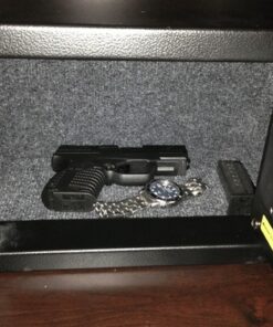 BARSKA AX11620 Biometric Fingerprint Mini Security Home Safe Box 0.29 Cubic Ft, Black, 12" x 8" x 7.75" Front Opening Compact 0.23 CU FT 32 61uM321URL