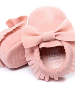 LIVEBOX Infant Baby Girls and Boys Premium Soft Sole Moccasins Tassels Prewalker Anti-Slip Toddler Shoes S: 0~6 months Bow- Princess Pink 11 61uOnLiie5L