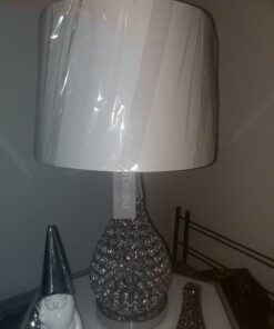Possini Euro Design Kasey Modern Table Lamp 27" Tall Clear Acrylic Beaded Chrome Silver White Tapered Drum Shade for Bedroom Living Room House Home Bedside Nightstand Office Entryway Kids Family Acrylic Gourd Single 30 61uP9 KpgLL