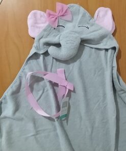 Hudson Baby Unisex Baby Cotton Animal Face Hooded Towel, Pretty Elephant, One Size 19 61uS4x FcqL