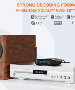 Alternative view of 1Mii HiFi Bluetooth 5.0 Music Receiver for Home Stereo with LDAC, Bluetooth Audio Adapter with Audiophile DAC aptX HD, RCA Optical Output for AV Receiver or Stereo Amplifier - Lavaudio DS200Pro Black