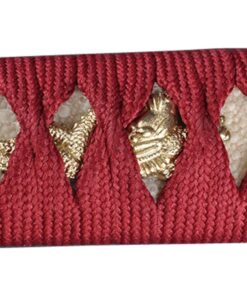 Handmade Sword – Japanese Samurai Wakizashi Swords, Practical, Hand Forged, 1045/1095 Carbon Steel, Heated Tempered, Full Tang, Sharp, Wooden Scabbard Warrior Red Tsuka 18 61uTfjhqF6L