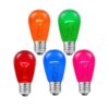 Novelty Lights 25 Pack S14 Outdoor Patio Edison Replacement Bulbs, E26 Medium Base, Multi, 11 Watt 25 Count (Pack of 1) 42 61uUP2eBY1L