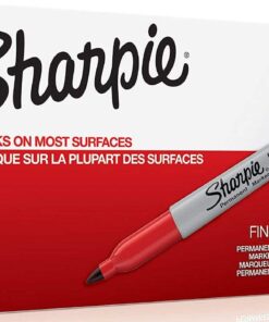 Sharpie 30002 Fine Point Permanent Marker, Marks On Paper and Plastic, Resist Fading and Water, AP Certified, Red Color, Pack Of 2 Boxes Of 12 Markers 9 61uUY85QSL