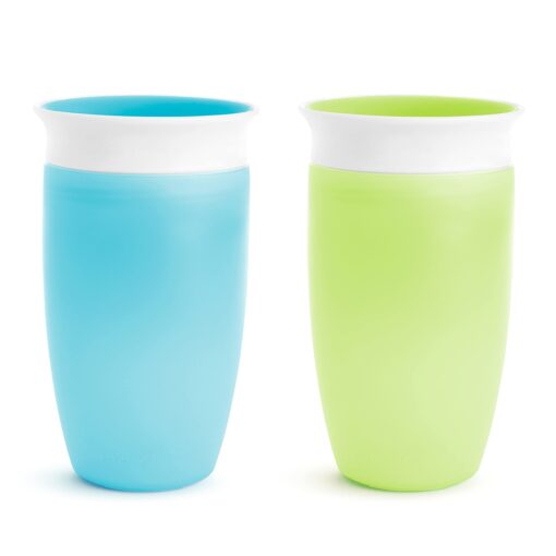 Munchkin® Miracle® 360 Toddler Sippy Cup, Spill Proof, 10 Ounce, 2 Pack, Green/Blue Blue/Green