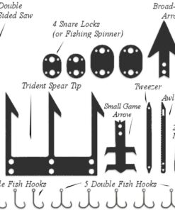 Ultimate Survival Credit Card Tool (2 Pack) -Best Bug Out Shtf Camping Gear EDC Multitool - Hooks; Arrowheads; Saws, Lures Fishing Hunting Survival Kit, Preppers Emergency Kit; 10 61uXOS1yJ4L